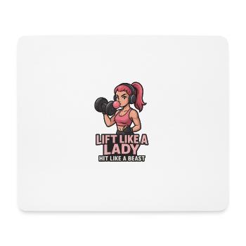 Lift Like A Lady Gym Girl Power Fitness Workout - Mouse Pad (horizontal) - white - Front