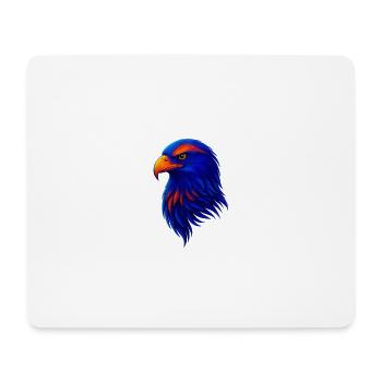 Colored eagle in neon style - Mouse Pad (horizontal) - white - Front