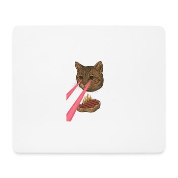 Laser Cat - Tapis de souris (format paysage) - blanc - Devant