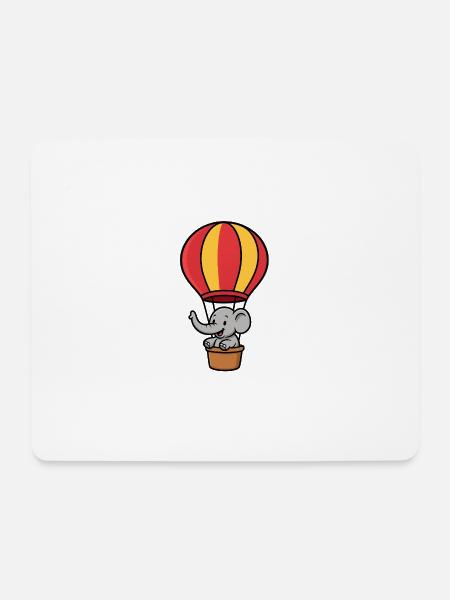 Cute Elephant Balloon Kids Design - Mouse Pad (horizontal) - white