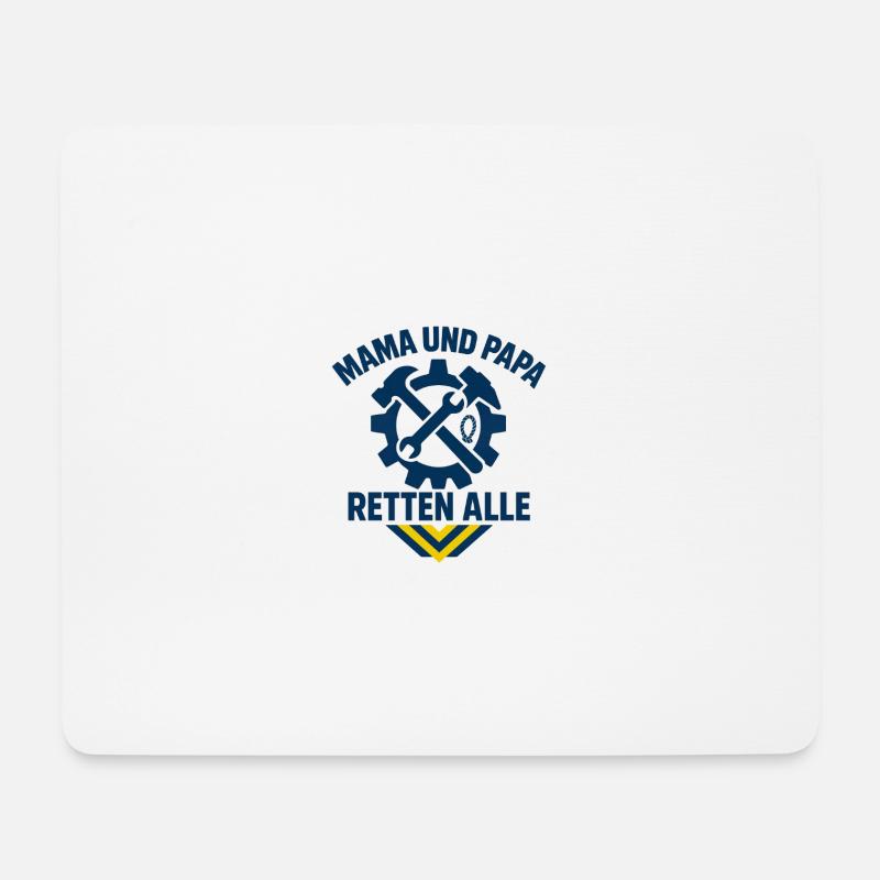 Mutter Vater Rettung Team Design - Mousepad (Querformat) - Weiß
