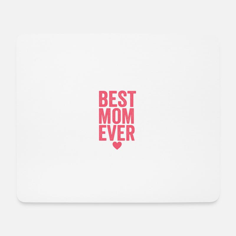 Best Mom Ever in Herz-Design - Mousepad (Querformat) - Weiß