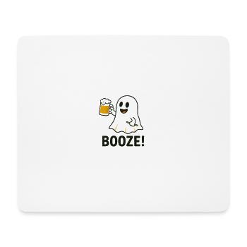 Playful Halloween Ghost Motif with Beer Glass - Mouse Pad (horizontal) - white - Front