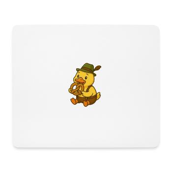 Niedliche Ente in Tracht - Mousepad (Querformat) - Weiß - Vorne