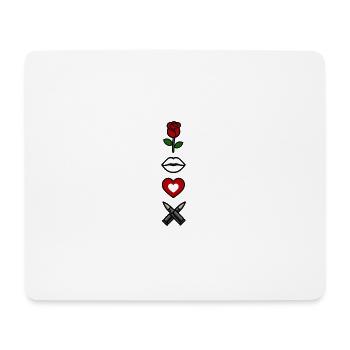 Avi Collection – Rose & Kiss - Mousepad (Querformat) - Weiß - Vorne