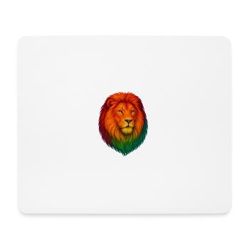 Regenbogenlöwe Porträt - Mousepad (Querformat) - Weiß - Vorne