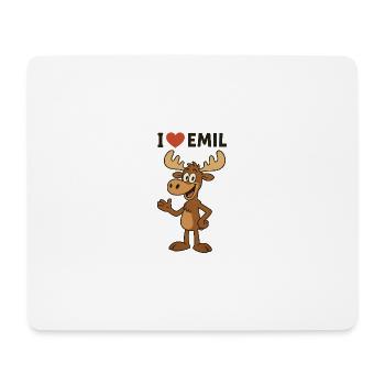 Humorvoller Elch mit Herz und Text - Mousepad (Querformat) - Weiß - Vorne