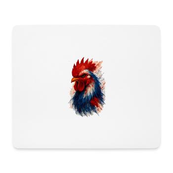 Französischer Hahn (Trikolore) - Mousepad (Querformat) - Weiß - Vorne