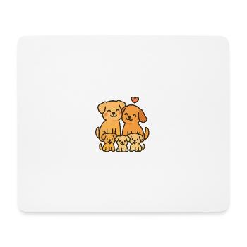Playful Dog Family Illustration - Mouse Pad (horizontal) - white - Front
