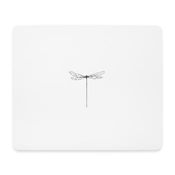 Finely drawn dragonfly in minimalist style - Mouse Pad (horizontal) - white - Front