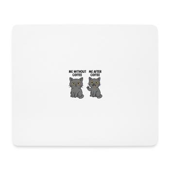 Cat memes: Grumpy without coffee - Mouse Pad (horizontal) - white - Front