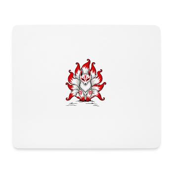 Künstlerischer mythischer Fuchs im japanischen Stil - Mousepad (Querformat) - Weiß - Vorne