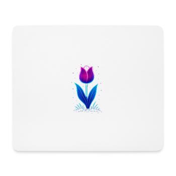 Tulipe néon - Tapis de souris (format paysage) - blanc - Devant