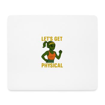 Alien Girl Fitness Retro T-Shirt  - Mouse Pad (horizontal) - white - Front