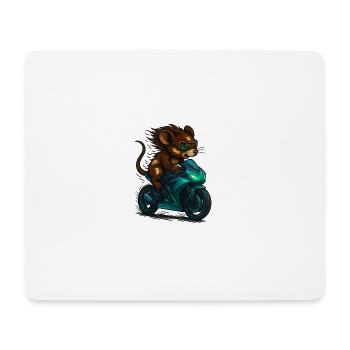Moto souris - Tapis de souris (format paysage) - blanc - Devant