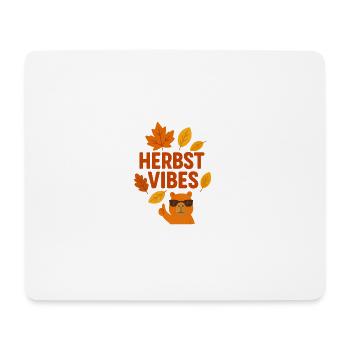 Herbst Vibes | Cooles Capybara im Herbst Modus - Mousepad (Querformat) - Weiß - Vorne