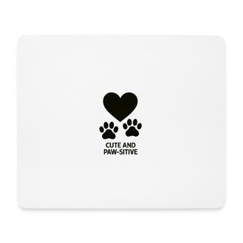 Herz und Pfoten Liebe Design - Mousepad (Querformat) - Weiß - Vorne