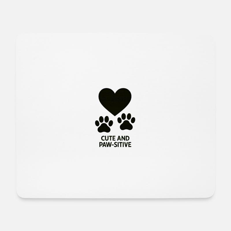 Herz und Pfoten Liebe Design - Mousepad (Querformat) - Weiß