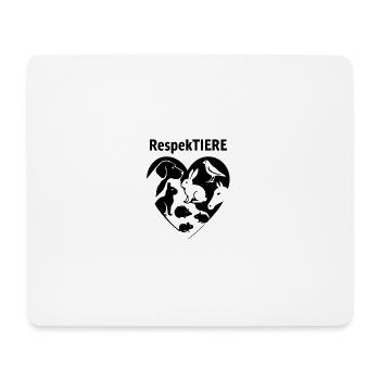 Respect des animaux Conception du cœur - Tapis de souris (format paysage) - blanc - Devant