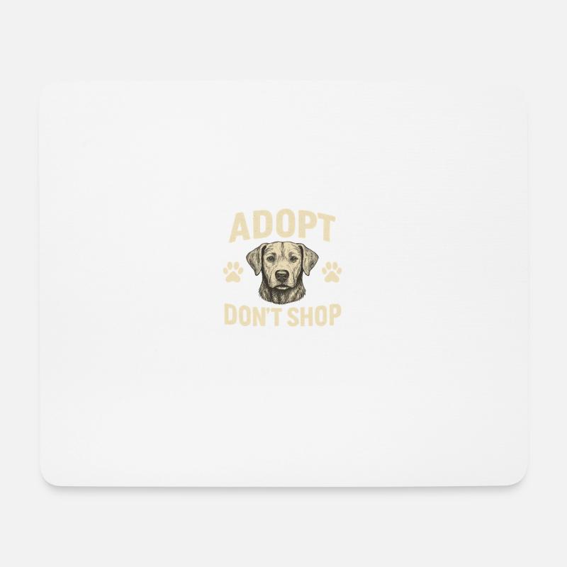 Hund Adoption Motiv Design - Mousepad (Querformat) - Weiß