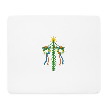 Swedish Midsummer Tree with Flowers and Ribbons - Mouse Pad (horizontal) - white - Front