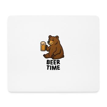 Illustration d'un ours avec un verre de bière - Tapis de souris (format paysage) - blanc - Devant
