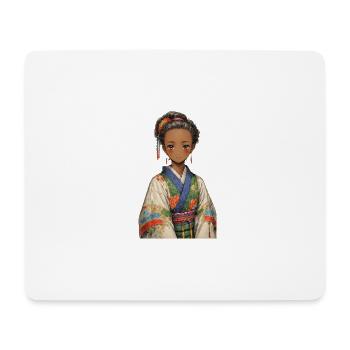 Fille ethnique en kimono coloré - Tapis de souris (format paysage) - blanc - Devant