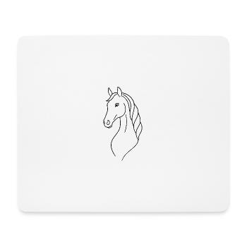 Silhouette élégante cheval - Tapis de souris (format paysage) - blanc - Devant
