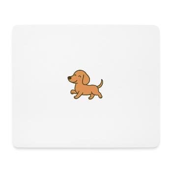 Fröhlicher Welpenlauf Cartoon-Design - Mousepad (Querformat) - Weiß - Vorne