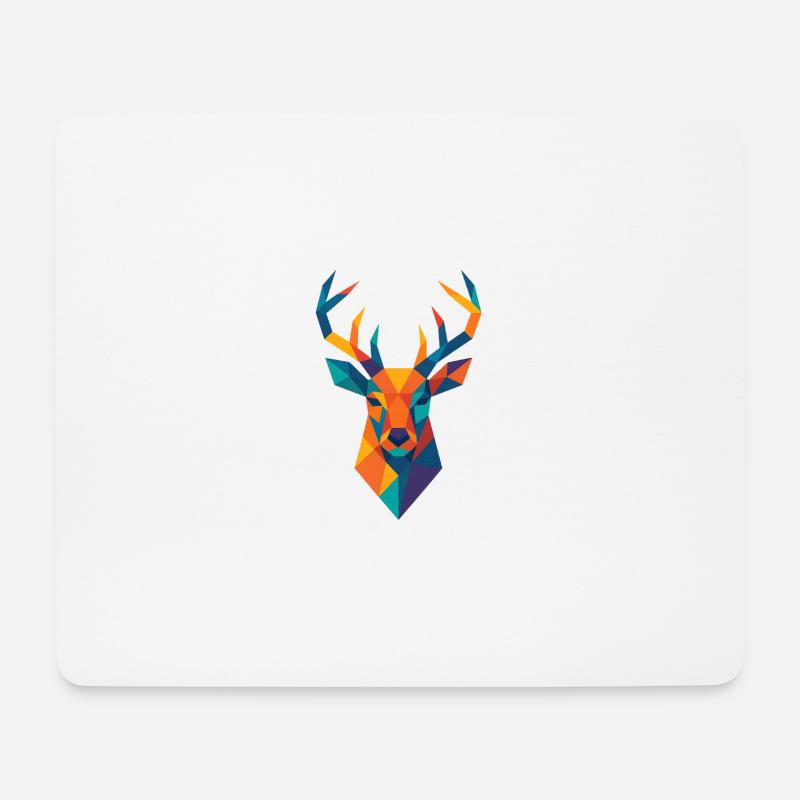 Tête de cerf | Impression de cerf / Impression / Design - Tapis de souris (format paysage) - blanc