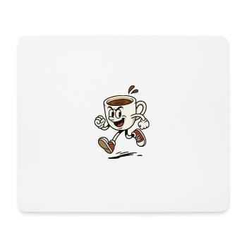 Tasse à café vibrante en cours de course - Tapis de souris (format paysage) - blanc - Devant