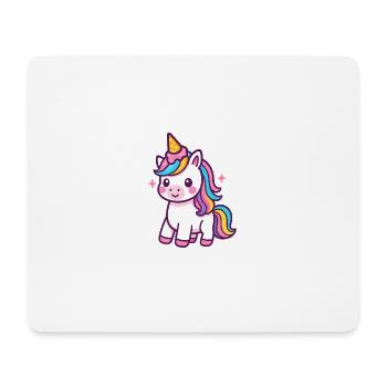 Licorne colorée avec crinière arc-en-ciel - Tapis de souris (format paysage) - blanc - Devant