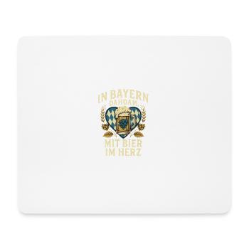 At home in Bavaria – beer in the heart - Mouse Pad (horizontal) - white - Front
