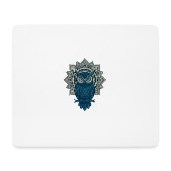 Mandala Hibou Bleu - Tapis de souris (format paysage) - blanc - Devant