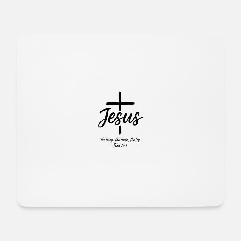 Christliches Bibel Zitat - Jesus - Mousepad (Querformat) - Weiß