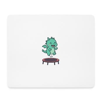 Kleiner Drachen Trampolin Spaß - Mousepad (Querformat) - Weiß - Vorne
