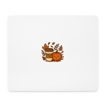 Herbstkaffee mit Kürbis - Mousepad (Querformat) - Weiß - Vorne