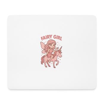 Fairy Rider Pink Unicorn - Mouse Pad (horizontal) - white - Front