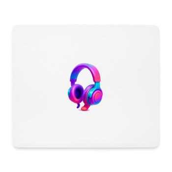 Neon Gradient Kopfhörer - Mousepad (Querformat) - Weiß - Vorne