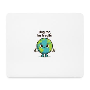 Fragile Earth Hug Me - Mousepad (Querformat) - Weiß - Vorne