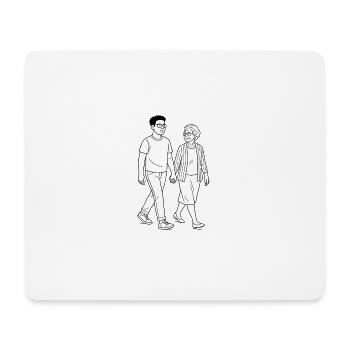 Oma Karin mit dem Enkel - Mousepad (Querformat) - Weiß - Vorne