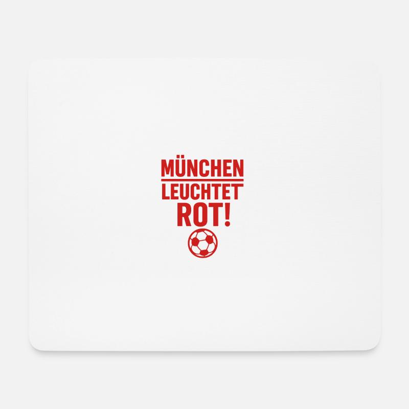 München Leuchtet Rot – Fußball Stadtmotiv - Mousepad (Querformat) - Weiß