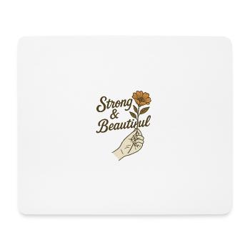 Stark & Schön - Empowerment Blumenmotiv - Mousepad (Querformat) - Weiß - Vorne