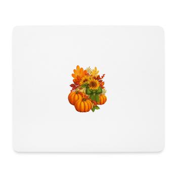 Récolte d’automne Citrouilles et tournesols - Tapis de souris (format paysage) - blanc - Devant