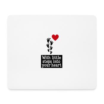 With small steps into your heart ❤️ - Mouse Pad (horizontal) - white - Front
