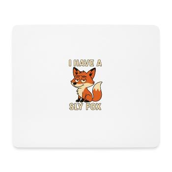 Clever Fox Cartoon, Sly Fox – Funny Cheeky - Mouse Pad (horizontal) - white - Front