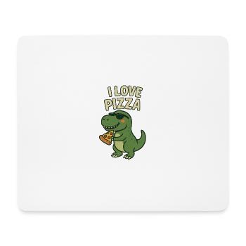 I Love Pizza Dino - Mousepad (Querformat) - Weiß - Vorne