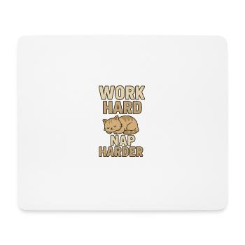 Travailler dur, faire la sieste plus fort - Tapis de souris (format paysage) - blanc - Devant