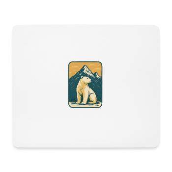 Ours polaire devant le paysage de montagne - Tapis de souris (format paysage) - blanc - Devant
