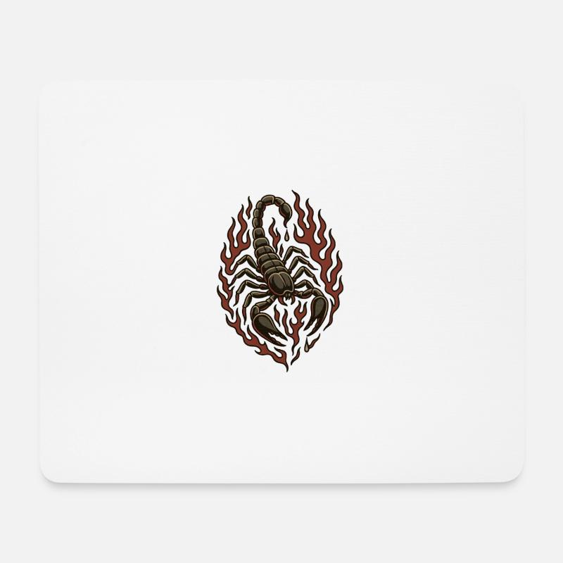 Flame Skorpion Illustration - Mousepad (Querformat) - Weiß